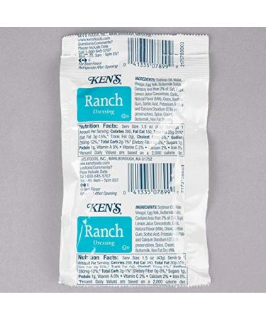 Ken's 1.5oz Ranch Dressing Packets - Case of 60 | Bulk Pack of 60 Individual Servings - Buy Online on GoSupps.com