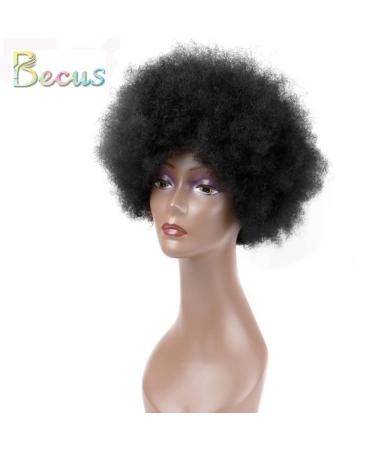 Shop Becus Short Afro Wigs for Black Women - Brazilian Real Hair Crazy Curly Afro-Puff Styles - Buy Online on GoSupps.com