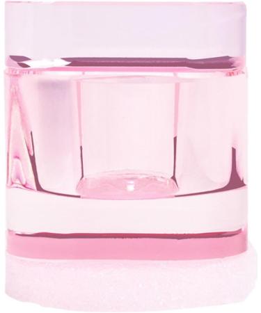Folpus Nail Art Glass Dish with Lid Bowl Cup Holder Nail Art Tools Pink - Buy Online on GoSupps.com