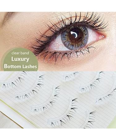 Ultra V-Shaped Lower False Eyelashes - 5 Pairs Clear Band for Natural Naked Eye Makeup - International Shipping Available - Buy Online on GoSupps.com
