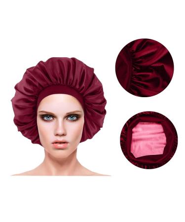 6-Piece Satin Silk Bonnet Set for Women - Soft Sleep Cap with Wide Elastic Band (Black, Silver, Red, Blue, Purple, Dark Blue) - Buy Online on GoSupps.com