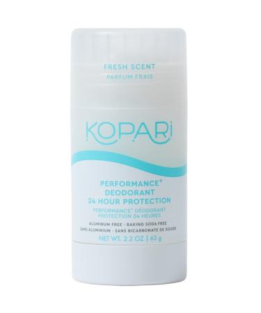 Kopari Performance Plus Aluminum Free Natural Deodorant, 24 Hour Odor Protection, Plant-Based, Vegan, Cruelty-Free, Baking Soda Free, Fresh Scent, 2 oz