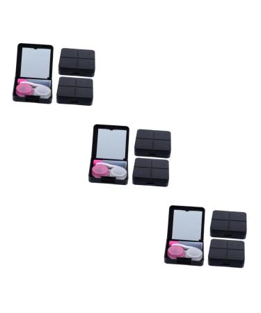 Healvian 9 sentences contact lens container tweezers -remover suction rod Halloween Etui with mirror for eyes glasses set Tool case carrying bag case - holder PP care box invisible Miss