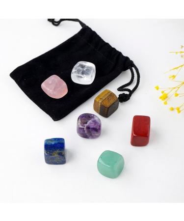 7pc Natural Crystal Seven Tumble Stone Reiki Crystal Cube Gemstone Amethyst Crystal Crafts Home Decoration Stone Mineral Specimen - Buy Online on GoSupps.com