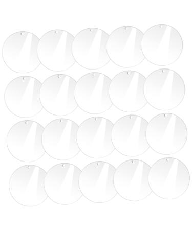 TEHAUX 80 Pcs Acrylic Round Sheet Cake Pan Clear Ornaments Circle Acrylic Blanks Multifunction Pallet - Buy Online on GoSupps.com