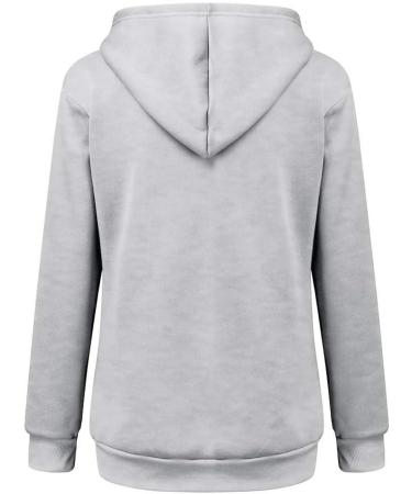 Womens Cat & Dog Long Sleeve Hoodie Sweater with Zipper - Cozy Big Bag Sweatshirt in Gray - Buy Online on GoSupps.com