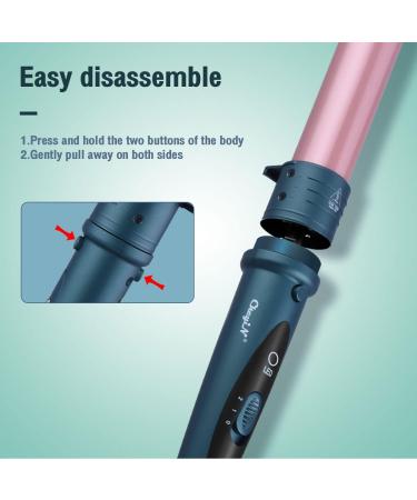 32mm Professional Ceramic Curling Wand for Long Beach Waves - Adjustable Temperature, Dual Voltage - Rose Gold - Buy Online on GoSupps.com