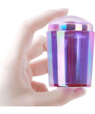 Nail Seal Stamp Silicone Stamper Heads for DIY Nail Art Decoration (2PCS, Purple & Clear) - Buy Online on GoSupps.com