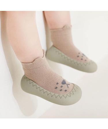Cute Toddler Sock Shoes for Baby First Walking | Soft Sole with Grips 12-18 Months - Coffee - Buy Online on GoSupps.com