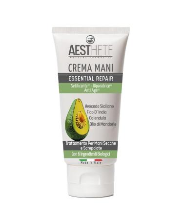 Organic Intense Repair Hand Cream 100 ml For Damaged Hands And Nails Moisturizing Anti-Aging For Men And Women Effective Against Frostbite With Sicilian Avocado And Prickly Pear Made In Italy