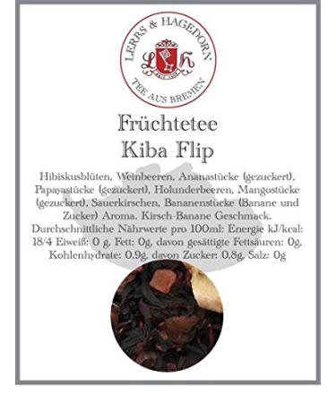 Lerbs & Hagedorn Lerbs & Hagedorn Kiba Flip Fruit Tea | Cherry-Banana Flavor 1kg (about 50 Liters) Hibiscus Flowers Berries Pineapple Pieces Papaya Pieces