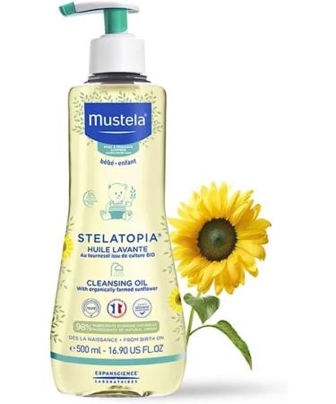 Mustela Stelatopia Cleansing Oil 500ml - Gentle Cleanser for Sensitive Skin - Buy Online on GoSupps.com