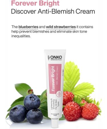 ONKO DERMA'CEUTICALS ONKO DERMACEUTICALS Forever Bright AntiBlemish Cream advanced skin care hyaluronic acid moisturizer and acne treatment corrective serum for dark spots 40 ml - Buy Online on GoSupps.com