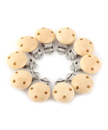 Buy 10 Pcs Wooden Pacifier Clips Dummy Nipple Holder & Pacifier Chains (44x30mm) - International Shipping Available! - Buy Online on GoSupps.com