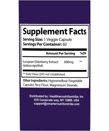 Xcentials Elderberry Supplement for Daily Immune & Antioxidant Support Non GMO 60 Vegan Capsules - Buy Online on GoSupps.com