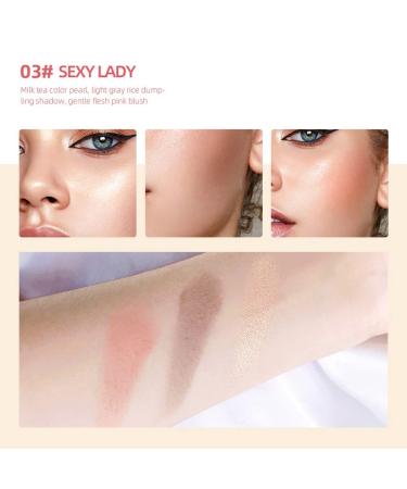 Allbesta 3 Colors Highlighter Palette - Professional Make-Up with Contour Powder Rouge & Bronzer | International Shipping Available - Buy Online on GoSupps.com