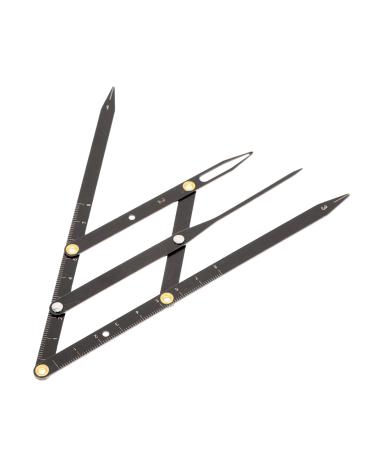 NOLITOY 1pc Second Generation Scale Eyebrow Measuring Eyebrow Positioning Tool Stainless Steel Mold 25x5x0.6cm Black