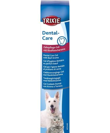 Trixie Dental Care Gel for Dogs & Cats | Double Pack 2x100g | Beef Aroma | Tartar Prevention - Buy Online on GoSupps.com