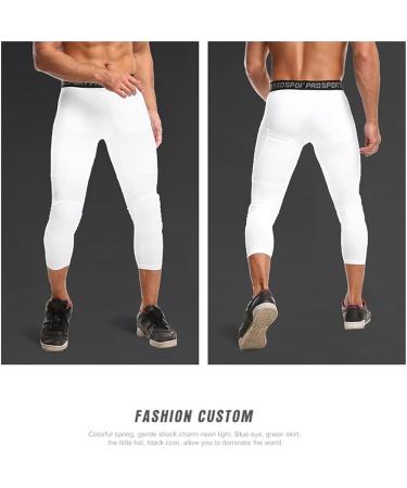 Crashproof Basketball Pants with Knee Pads | Youth Sports Compression Leggings | Volleyball Protector Gear - White, Medium - Buy Online on GoSupps.com