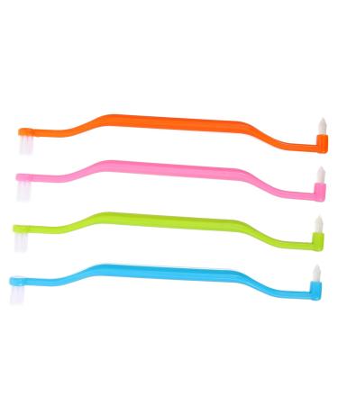 Ciieeo 4 pieces double -headed toothbrush conical travel toothbrush portable space brushes manual conical toothbrushes space delivers daily space brush plastic