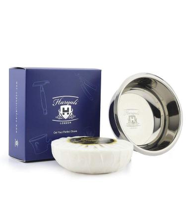 Stainless Steel Men Shaving Bowl with Shaving Soap Made of Natural Ingredients Long Lasting Fragrance Suitable for Everyday Use