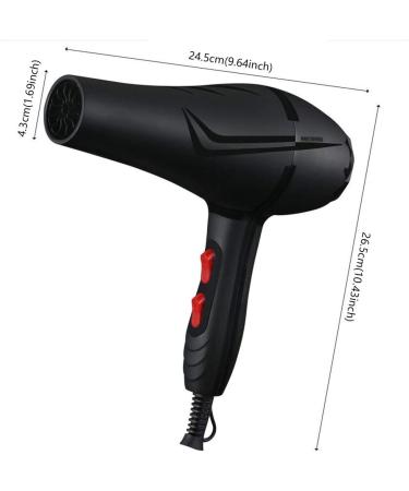 2000W Powerful Quick Drying Salon Professional Hair Dryer Compact Anti-frizz Ionic Hairdryer with Styling Nozzle Fast Blow Dryer 2 Speed and 3 Heat Settings DC Motor for Home and Salon Black Small - Buy Online on GoSupps.com