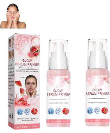 2024 New 1/2/3/5Pcs Essence Watermelon Glow Serum - Essence Glow Essence Base Watermelon | Watermelon Glow Moisturizer | Brightening Suitable for Moisturizing All Skin Types - 30ml/1.01fl.oz (2pcs Essence Watermelon Glow Serum)