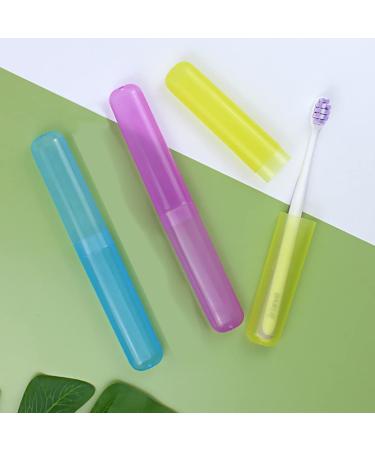 Quesuc Toothbrush Etui - 4 Pack Portable Plastic Storage Box for Travel & Camping | Color-Coded Toothbrush Covers - Buy Online on GoSupps.com