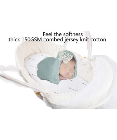 Knlpruhk Grey Arrow White Bassinet Sheet Set 2 Pack - 100% Jersey Knit Cotton for Baby Boy Girl - Ultra Soft & Stretchy - Grey Arrows & Black Triangles - Buy Online on GoSupps.com