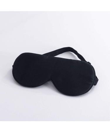SLPBABY Natural Mulberry Silk Sleep Mask for Sleeping with Adjustable Strap Light-Blocking Hypoallergenic Anti-Aging (Black)