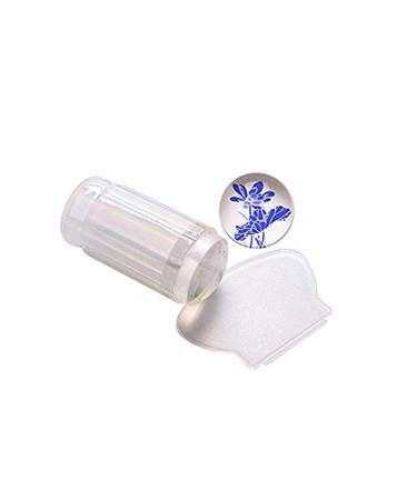 1 Set clear nail art jelly stamper stamp scraper set silicone nail art stamper + plastic scraper image transfer diy polish print stencil manicure tools transparent