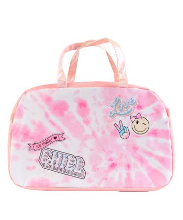 Pink Tie Dye Girls Duffle Bag for Dance, Travel, Sports, or Gymnastics  18 x 7 x 12 inches