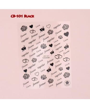 Manicure Sliders Charms DIY Nail Stickers Black Gold Silver Letters Valentine Design(CB-111 Gold) - Buy Online on GoSupps.com