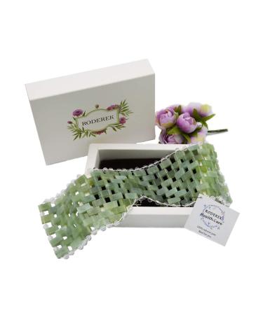 RODEREK Jade Eye Mask 100% Natural Jade Mask for Eyes Cooling Sleeping Mask&Blindfold for Reduce Puffy Eyes/Sinus/Migraine
