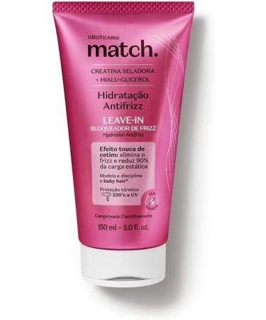  O BOTICARIO O Botic rio Match Hydration Anti-Frizz Hair Care Set with 3 Vegan Products | Shampoo 300ml Conditioner 300ml and Leave-In 150ml - Buy Online on GoSupps.com