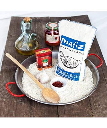 Matiz Spain Bomba Paella Rice 2.2 lbs | Firm Natural Spanish Grain | Round Medium Short | Gluten Free - 1 Bag (2.2 Pound) - Buy Online on GoSupps.com