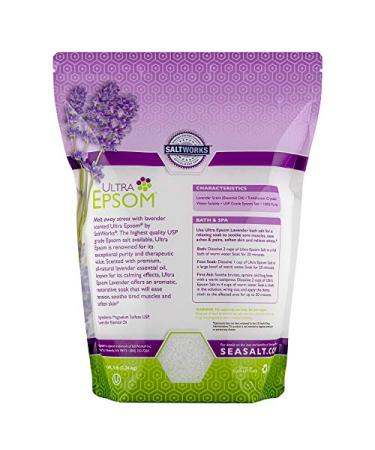 SaltWorks Ultra Epsom Lavender Scented Bath Salt - 5lb Resealable Premium Bag - Buy Online on GoSupps.com
