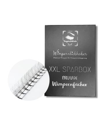 XXL Sparbox 6d I 0.07 Premade eyelash fan |400 finished compartments or 2400 volume eyelashes I Premade compartments for eyelash extensions (Mix (8mm-10mm) C Curl) Mix (8mm-10mm) C curl