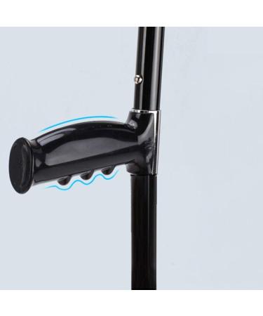 Black Textured Crutch with Semicircle Armrest Lightweight and Durable Aluminum Walking Sticks PVC Comfort Grip Easy Walking Mobility Aids Pair - Buy Online on GoSupps.com