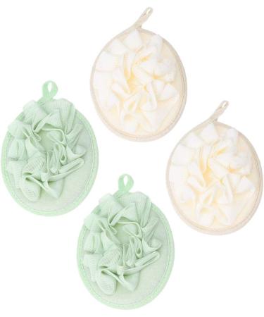 4pcs Pure Color Bath Flower Loofah Sponge Set | Soft Foam Shower Balls for Body Cleaning - Japanese-Style PE Mesh - Buy Online on GoSupps.com