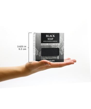 Plantlife Black Bar Soap - Hand Crafted in California with Plant-Based Ingredients - Moisturizing and Soothing 4.5oz Bar - Buy Online on GoSupps.com