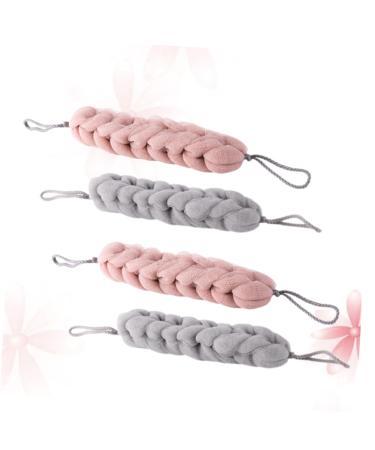 Healeved 4pcs Exfoliating Shower Sponge Pouf Set - Loofah Cloth Body Scrubber & Bath Accessories for Ultimate Cleansing and Relaxation - Buy Online on GoSupps.com