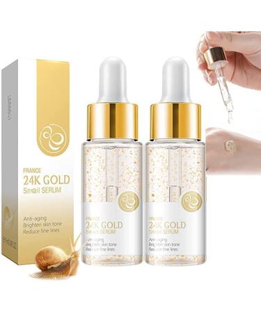 (100% Effective) 24k Gold Snail Serum - WZDYN Say Goodbye to Wrinkles Without Expensive Botox with 24K Gold Collagen Booster Serum (2pcs)