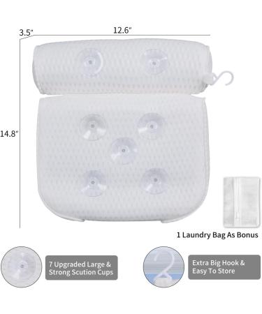 Luxury Bathtub Pillow with 4D Air Mesh Technology - Ergonomic Comfort for Neck and Back Support - Quick Dry Spa Bath Accessories - Buy Online on GoSupps.com
