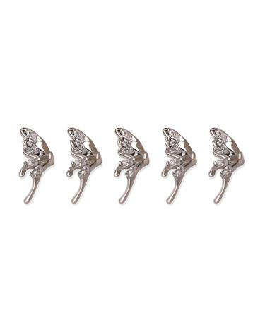 FEIlei 5Pcs Zircon Nail Art Rhinestones Crystal Gems for Nail Decor Rings Earrings DIY