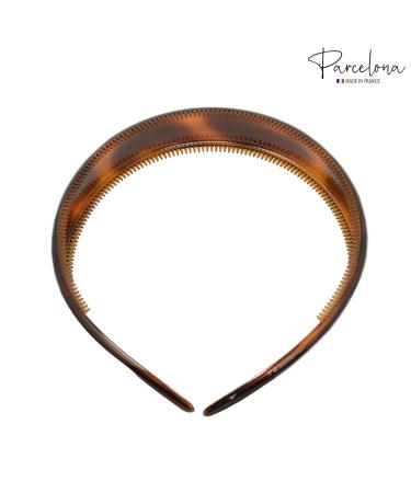 Parcelona French Bold Celluloid Hair Headbands Set - Wide Grip, Flexible Hold, Durable Styling Accessories for Women - Made in France (Tortoise Shell Brown) - Buy Online on GoSupps.com