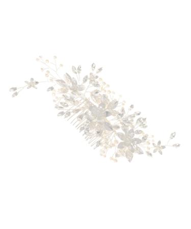 Beavorty Wedding Hair Accessories Hair Pin Hair Barrettes Rhinestones Tiara Hair Clips Hair Comb Clips Girl Headpieces for Wedding Metal Hair Comb Bride Pearl Decorate Vintage