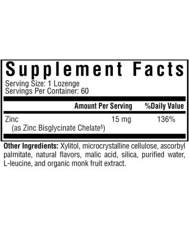 Seeking Health Zinc Chewable 15 mg - TRAACS Chelated Bisglycinate - Immune Support - Natural Fruit Flavor - Vegan - 60 Lozenges - Buy Online on GoSupps.com