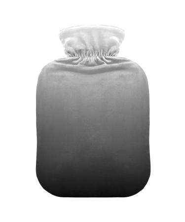 Black and white color gradient hot water bottle with reference heat bottles for pain relief hot water bottle water bag heat bag for pregnant women 2 L