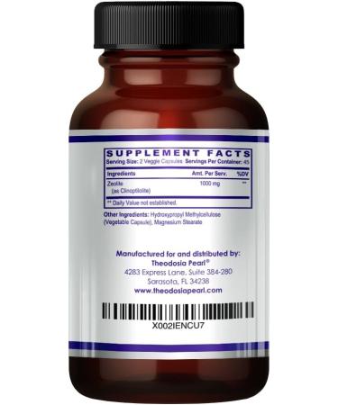 Theodosia Pearl Zeolite Clinoptilolite Natural Mineral Detox Capsules | 97% Purity | Gut & Immune Support | Made in USA | 1000mg (45 Servings) - Buy Online on GoSupps.com